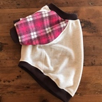 フレブル服　Mサイズ　ラグラントレーナー  タータンチェック　ピンク