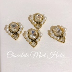 ★4個★三角 ビジュー カボション triangle bijou cabochon