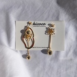 アシンメトリーゆがみゴールドピアス