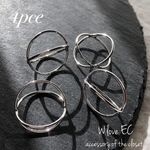 【4pce】silverメタル フープ パーツ