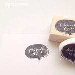吹き出しthank you　消しゴムはんこ