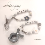 ♡1000超え！ベビーシューズクリップ【white×gray】 シューズクリップ
