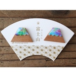 富士山ピアス「天色」　プレゼント　青ピアス　そらいろ　空　空色