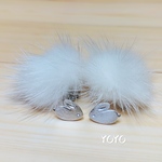ミンクファー&ウサギのピアス(イヤリング)