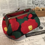 【受注製作】 椿 がま口メイクポーチ再再再再再再再再