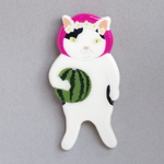 take me to the beach! 白黒猫のブローチ