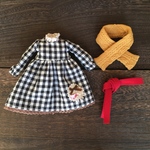 黒ギンガムワンピースセット1006　#blythe　＃ブライス
