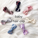 ♡100【2個選べる】 ミニリボンベビーヘアクリップ