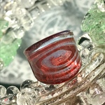 （在庫処分市）レオパード ブラウン ガラス ring（１２．５号）