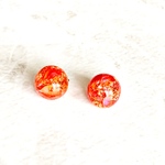 千日紅のまんまるピアス