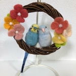 ※専用ページです※12251017様のセキセイインコちゃんとマメルリハちゃんのリースです♪