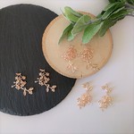 2pcs）ゴールド枝・ラインストーンパーツ