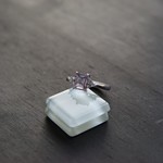 ピンクアメジスト　レクタングルトリプルCZリング　SILVER925