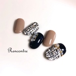 100 モノトーンカラーのもこもこネイルチップ 秋 冬ネイル パールネイル クリスマス