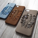 刺繍のワントーンカラーボタニカル iPhoneケース 