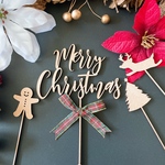 特集掲載｜再再再再販！クリスマスセット 木製［送料込］ケーキトッパー No.1［Merry Christmas SET］クリスマス 飾り付け クリスマス会 イベント クリスマスパーティー 飾り