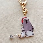  【ヨウム】点目サンタのキーホルダー