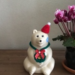   しろくま貯金箱       クリスマスグッズ  サンタ帽子&リース  
