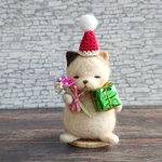 羊毛フェルト クリスマス猫さん🐱①