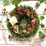 【煌めく冬】ホワイトローズのクリスマスリース☆ ＃クリスマス　＃クリスマスリース　＃クリスマスギフト