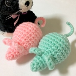 猫のおもちゃ　＊パステルねず公 - ミント&ピーチ＊　２個セット