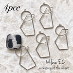 【4pce】silver メタルライン チャーム
