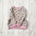 【120size】リボン柄ふんわりプルオーバー