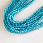 KB002☆2x3mm☆カットガラスビーズ☆ボタンカット☆1連約40cm☆アクアブルー