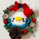 ☆インコと一緒にXmas☆mini(白×ブルー)