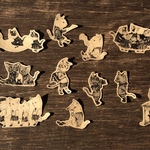 フレークシール☆学校猫