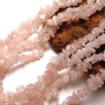 たっぷり約85cm◆透明 ローズクォーツ さざれ連◆約5-8mm◆ビーズ