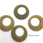 4pcs・すりガラス風マットフープチャーム（グリーン）c-178
