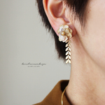 ＜成人式･着物＞本物の花の樹脂ピアスorイヤリング*一点もの*No.035