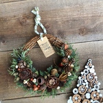 [送料込み]＊世田谷花工房＊木ノ実リース＊クリスマス(c)＊ハンドメイド＊ドライフラワーリース＊長くたのしめます