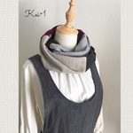 アースカラー 上質ウールガーゼ スヌード 2way