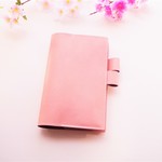 【試作品価格】✻ ジブン手帳  ✻　mini　B６サイズスリム用　✻　手帳カバー　✻　牛革　✻　桜ピンク　✻