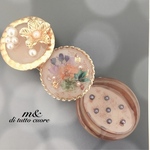 antique flower(アンティーク フラワー)orangegoldバレッタ/ヘアクリップ 