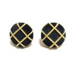 「#4120」 ベルベット マットゴールド  枠 くるみボタン  ピアス 金具 ✴︎2個セット