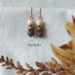ラスト𓏗𓏗 ˊ˗‼️miniくすみパープル❁ピアス＆イヤリング