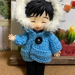オビツ11、ねんどろいど、オビツろいどサイズ ボアつきフードコート   水色