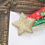 大人気♡クリスマス♡ハーフバースデーにも♡ゆめかわ♡おめかしベビークリップ（ワニ口クリップ）流れ星♡クリスマスカラー♡蝶ネクタイ♡星♡リボン♡１点