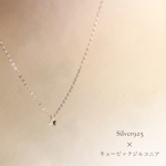 冬 雪 氷 シルバー925×キュービックジルコニア（ ネックレス Silver925 SV925 silver925 シンプル 白銀 大人 エレガント ）