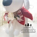 【フラワータイ】Mサイズ　フラワーチョーカー・ピエロカラー『Wonder Christmas～White Ranunculus』犬　猫　クリスマス　お誕生日　インスタ　撮影用　ギフトにもどうぞ！　首輪