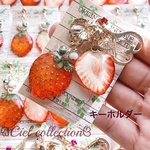 【hinata_0614_様専用】 スライスいちごのぷっくりキーホルダー🍓