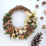 +*;:*Christmas*:;*+   クリスマスリース  22cm  プリザーブドフラワー&ドライフラワー