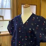 着物リメイク 井桁模様のカシュクール風チュニック