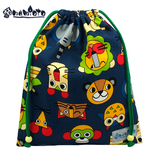 北欧アニマル ネイビー 巾着(大) ハンドメイド！namioto☆