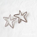 4pcs ピアスパーツ スターデザイン シルバー