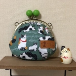 猫柄　がま口　財布
