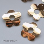 (( 2pcs )) 33mm K18 フラワー ゴールドチャーム〔CH-124G〕